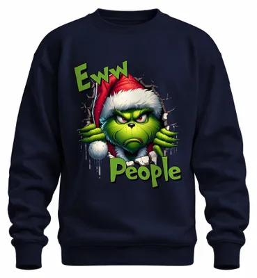 Immagine prodotto di Eww People Grinch Natale brontolone divertente regalo felpa unisex pullover, navy, M