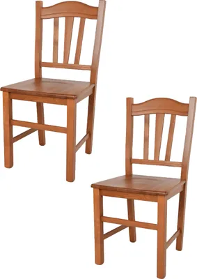 Produktbild von t m c s Tommychairs - 2er Set Stühle SILVANA  für Küche und Esszimmer, robuste Struktur aus Buchenholz, in der Farbe Kirschholz lackiert und Sitzfläche aus Holz