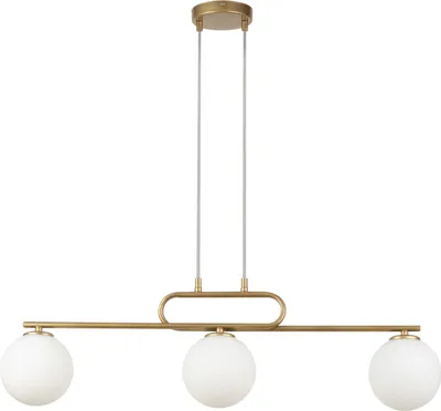 Obrázek produktu pro Dekorativní zlatá elegantní závěsná lampa tři skleněné bílé koule Tes 3xG9 12W Sigma Lighting