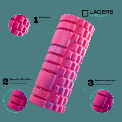 Produktbild von Lacers Petrolline Fazien Rollen-Premium Schaumstoff Faszienrolle für Gymnastik und Massage-Ideal für Yoga, Pilates und Fitness - Pink