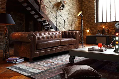 Produktbild von Chesterfield Couch Polster Sofas Klassischer Leder Schaffhau 4 Sitzer - 131