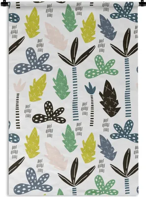Produktbild von MuchoWow® Wandteppich Wandbehang Dschungel - Baum - Blätter - Muster 60x90 cm Tapisserie Dekoration Wandtuch - Foto-Teppich - Abwaschbar