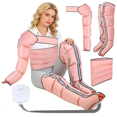 Produktbild von Kompressionsstiefel für Beine und Füße - Luftmassagesystem - 4 Kammern - Elektrische Pumpe - Zur Regeneration - Pink