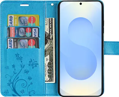 Produktbild von Hülle für Samsung Galaxy S25+ Handyhülle Handy Tasche Wallet Case Flip Cover in Blau