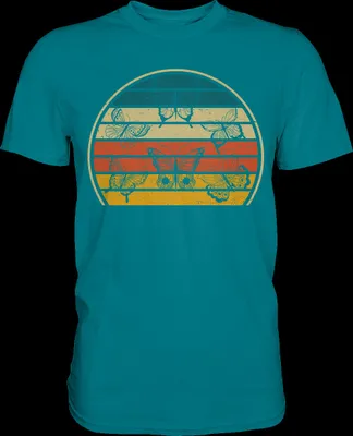 Produktbild von Retro Schmetterling T-Shirt – Diva Blue / L