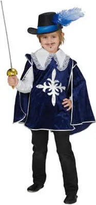Produktbild von Musketier Kinderkostüm blau Fasching Karneval Kostüm Kind Kinder 104