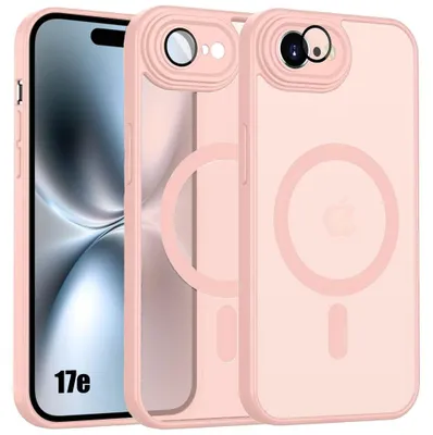 Image de Coque pour iPhone 17e, avec Anneau Magnétique et Protection Caméra Antichoc - Rose