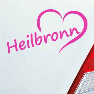 Produktbild von Auto Aufkleber Heilbronn Herz Stadt City Liebe Love Heart 15x8 cm Pink Sticker Heckscheibenaufkleber