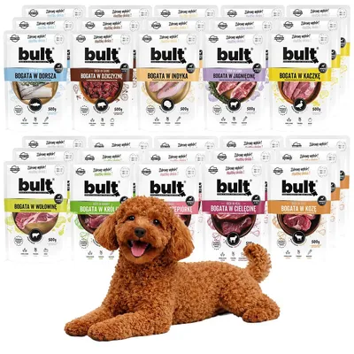 Produktbild von BULT | Hundenassfutter Geschmacksmix - Nassfutter Set 30x500g Beutel - Hundeernaehrung fur Hund