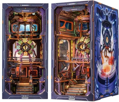 Image de Habarri | DIY Book Nook - L'œil divin - Puzzle 3D - Kit maison miniature avec meubles et lumière LED - Kit coin de livre