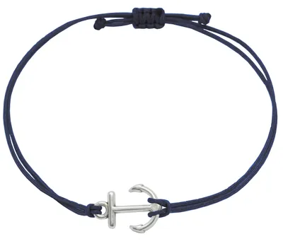 Produktbild von Selfmade Jewelry Armband Damen Silber Anker Größenverstellbares Makramee-Armbänd