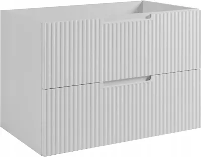 Produktbild von RODAN | Hänge Badschrank - 80 cm - Weiß - Elegante MDF Fronten - Hängeschrank mit Schubladen - Badmöbel - Weisse Badschränke