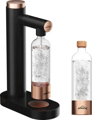 Produktbild von HOMELUX Wassersprudler, Sprudelwasser Maschine Mit 2 x 1L PET-Flaschen Bpa-Frei, Soda Maker, Wasser Sprudel GeräT, Water Carbonator, Schwarz