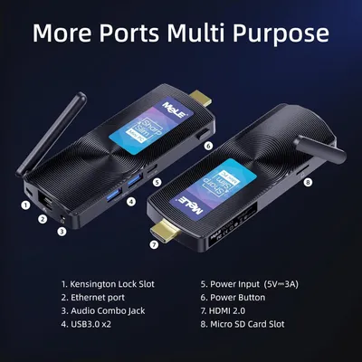 Zdjęcie produktu dla Mini komputer - cichy, kompaktowy komputer - procesor Intel Alder Lake - 4 GB pamięci RAM - 128 GB pamięci wewnętrznej - obsługa rozdzielczości 4K
