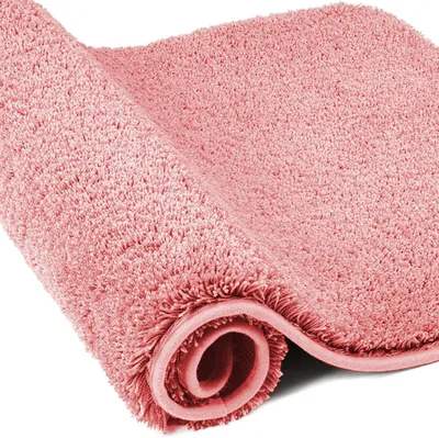 Produktbild von Badematte 60x120 cm, rosa, Mikrofaser, 2 cm Shaggy, saugfähig, für Badezimmer