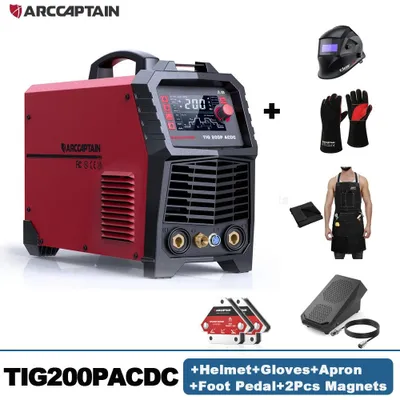 Zdjęcie produktu dla Spawarka TIG 7-w-1 – urządzenie do spawania AC/DC – spawarka MMA – wyświetlacz cyfrowy – funkcja pulsacyjna – spawarka do aluminium