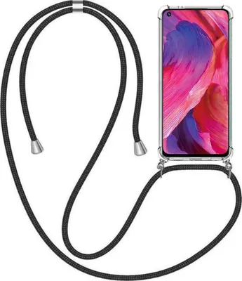 Produktbild von Handyhülle passend für Oppo A54 5G mit Handykette und Stoßfänger - TPU Backcover stoßfest mit Band - Smartphonica