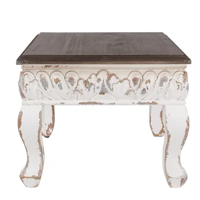 Immagine prodotto di Tavolino Clayre & Eef 40x40x33 cm Legno Bianco Marrone