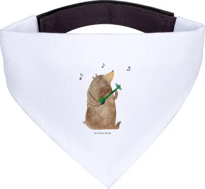 Produktbild von Mr. & Mrs. Panda Hunde Halstuch Bär Gitarre - Weiß - Geschenk, Für, Teddy, Hund, Hundehalstuch, Tuch