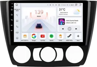 Image de Autoradio avec Bluetooth et CarPlay pour BMW Série 1 (E81/E82/E87/E88) (2004-2011) – Compatible avec Apple et Android – Système stéréo – Système de navigation – 4 Go de RAM, 32 Go de mémoire interne