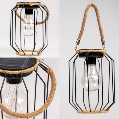 Produktbild von LUMILED 2 Stück Solarlampe für Außen Hängend & Stehend Solar Laterne Vintage mit Dekorative Leuchtmittel Warmweiß Metall Solarleuchte mit Dämmerungssensor IP44 Garten Balkon und Terrasse Rasen Hof