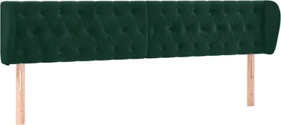 Produktbild von vidaXL Kopfteil mit Ohren Dunkelgrün 203x23x78/88 cm Samt