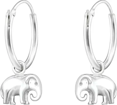 Produktbild von Creolen Ohrringe 925 Sterling Silber mit Elefant