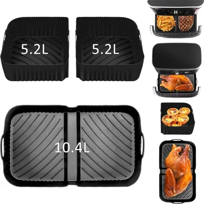 Zdjęcie produktu dla Akcesoria do frytkownicy powietrznej Ninja Foodi Flexdrawer 10,4 L AF500DE silikonowa forma zestaw 3 sztuk czarna