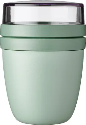 Produktbild von Mepal Müslibecher to go, praktischer Joghurtbecher to go - Unterteilung für Joghurt & Müsli - Geeignet für Gefrierschrank, Mikrowelle & Spülmaschine - 500 ml + 200 ml - Nordic Sage