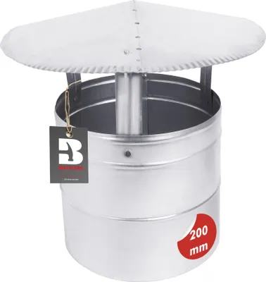 Produktbild von Schornsteinkappe Schornsteinverlängerung Regenhaube Verzinkt 200mm Dachmaske Regenhaube Abgasrohr Schornsteinabdeckung