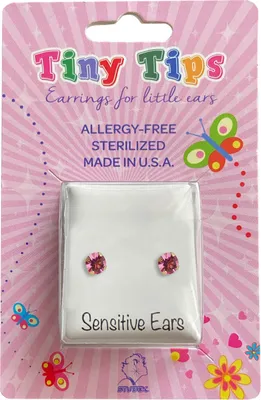 Produktbild von Studex Sensitive​ Tiny Tips Chirurgenstahl Ohrstecker vergoldet mit Oktober-Rosé