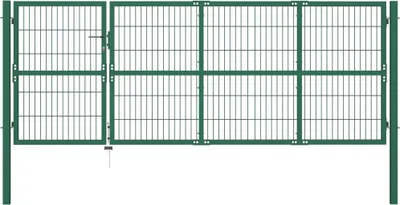 Immagine prodotto di Cancello da giardino con paletti 350 x 120 cm in acciaio verde