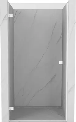 Zdjęcie produktu dla Mexen Lunar-B drzwi prysznicowe uchylne lewe 85 cm, transparent, białe - 832-085-000-20-00-L