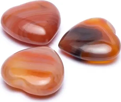 Image de Pierres de soucis en forme de cœur en cornaline - 3,0 cm paquet de 3 pièces