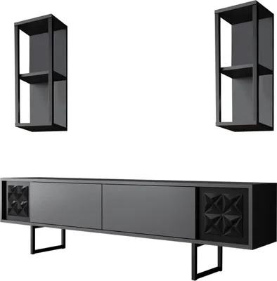 Image de Skye Decor, Black Line - Anthracite, Noir, Meubles TV, anthracite, 180 x 48 x 30 cm