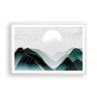 Produktbild von Gerahmtes Poster - Weißer Rahmen - Abstraktion Berge Stück - 91,5x61 cm - Wand Bild - Wanddeko - Wandbilder - Kunstposter - Wandposter - Bilderrahmen - Bilder - Kunstdruck - P2WAA91x61-4911
