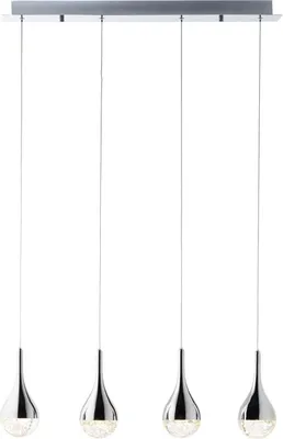 Zdjęcie produktu dla BRILLIANT lampa wisząca Frizzante | elegancka lampa wisząca | 4 światła | metal/szkło | chrom | regulacja wysokości | możliwość ściemniania | 20 W