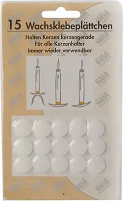 Produktbild von 15 Wachsklebeplättchen Ø 15 mm weiss