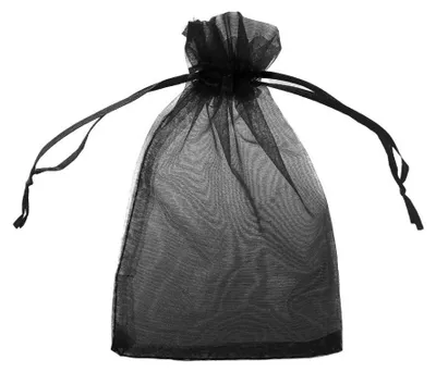 Produktbild von Geschenkbeutel Organza | 13 x 18 cm Schwarz 10 Stück