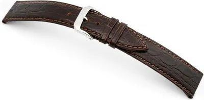 Produktbild von Happel Lederband Bahia 22mm mokka mit Krokodillederprägung