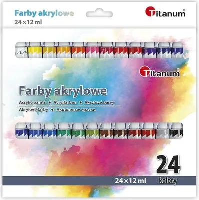 Obrázek produktu pro Akrylové barvy, 24 barev – Titanum