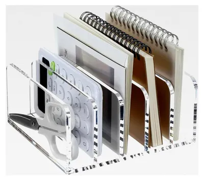 Produktbild von Acryl Organizer für den Schreibtisch, Briefablage mit 5 Fächern, transparenter Briefständer zur Aufbewahrung von Dokumenten