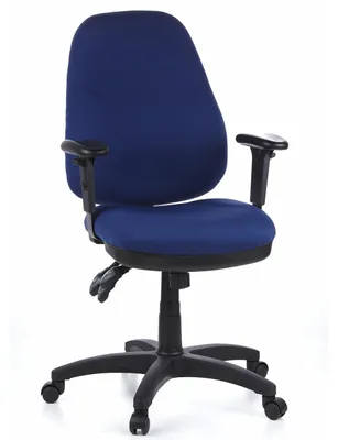 Produktbild von hjh OFFICE Profi Bürostuhl ZENIT PRO Ergonomischer Schreibtischstuhl mit Armlehnen (höhenverstellbar) Stoff Blau Drehstuhl für Büro, Zuhause
