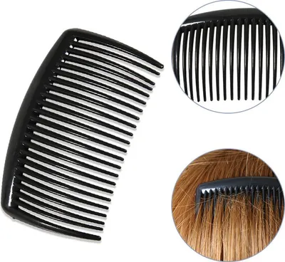 Produktbild von 2 französische Seitenkämme groß, 2 Packungen gebogener Schildkrötenpanzer, flexibler und langlebiger Haarkamm aus Zellulose, Haarschmuck für Mädchen,