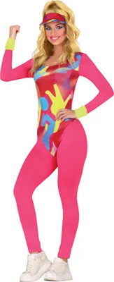 Produktbild von FIESTAS GUIRCA 90er Jahre Roller Girl Karneval Kostüm Damen  Rosa Püppchen 80er Jahre Outfit Damen  Rollschuh 80er Trainingsnzug Damen Größe S 34-36