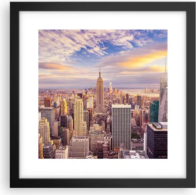 Produktbild von Gerahmtes Poster - Schwarzer Rahmen - New York Stadt - 30x30 cm - Wand Bild - Wanddeko - Wandbilder - Kunstposter - Wandposter - Bilderrahmen - Bilder - Kunstdruck - Wandbild - P2BAC30x30-3638