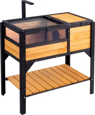 Image de Enclos pour tortues Maison pour tortues Terrarium en bois 850x500x825mm