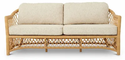 Produktbild von Casa Padrino Luxus Kunstrattan Garten Sofa Naturfarben 180 cm - Garten Möbel