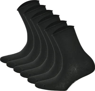 Produktbild von Hudson 6 Paar Damen Socken - Only 6-Pack, Strumpf, Rollrand, Einfarbig Schwarz 35-38 (2,5-4,5 UK)