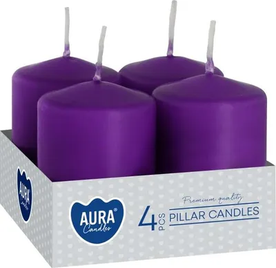 Zdjęcie produktu dla Świeca wotywna BISPOL Aura 7H 6CM SW40/60 FIOLETOWA 4szt.